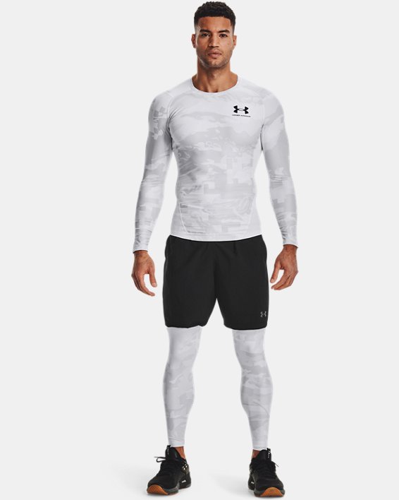 Men's UA Iso-Chill Compression Printed Long Sleeve, White, pdpMainDesktop image number 0